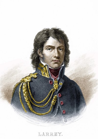 डोमिनिक जीन का पोर्ट्रेट, बैरन लैरी (1766 - 1842), फ्रांसीसी सैन्य सर्जन और एम्बुलेंस के आविष्कारक। 19वीं सदी की नक्काशी। द्वारा अज्ञात कलाकार