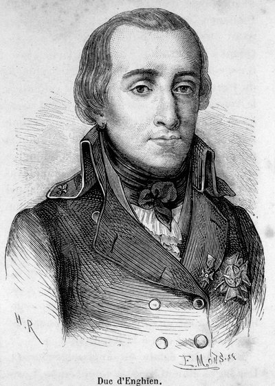 ड्यूक लुई एंटोनी हेनरी डी बॉर्बन ड्यूक ऑफ एनघियन (1772-1804), फ्रांसीसी राजकुमार का पोर्ट्रेट, उन्हें 21 मार्च 1804 को बोनापार्ट द्वारा गोली मार दी गई थी। द्वारा अज्ञात कलाकार