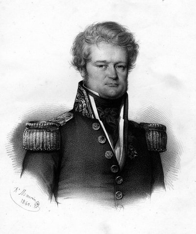 ड्यूमॉन्ट डी'उर्विले का पोर्ट्रेट (1790 - 1842), फ्रांसीसी नाविक - 1840 का उत्कीर्णन। द्वारा अज्ञात कलाकार