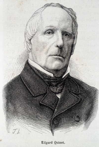 एडगर (एडगार्ड) क्विनेट का पोर्ट्रेट, फ्रांसीसी इतिहासकार (1803 - 1875) द्वारा अज्ञात कलाकार
