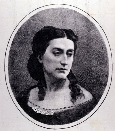 एर्मिनिया फ्रेज़ोलिनी का पोर्ट्रेट। इतालवी सोप्रानो (1818-1884)। द्वारा अज्ञात कलाकार