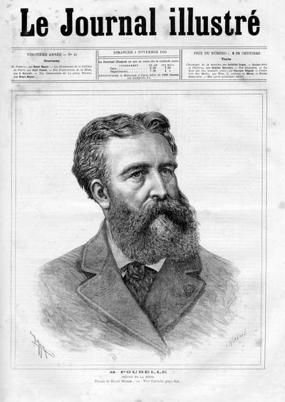 यूजीन रेने पॉबेल का पोर्ट्रेट (1831 - 1907), फ्रांसीसी सिविल सेवक और सीन का प्रीफेट - 1883 के "द इलस्ट्रस जर्नल" का कवर द्वारा अज्ञात कलाकार