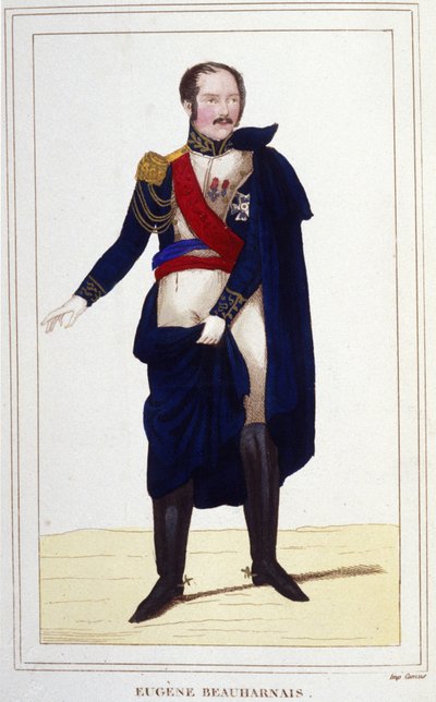 यूजीन रोज डी ब्यूहरनैस का पोर्ट्रेट प्रिंस यूजीन (1781-1824), जनरल, प्रिंस और इटालिया के वायसराय ने कहा। 1830 से उत्कीर्णन द्वारा अज्ञात कलाकार