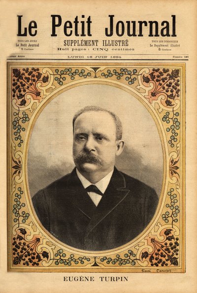 यूजीन टर्पिन का पोर्ट्रेट (1848-1927), विस्फोटकों में विशेषज्ञता रखने वाला रसायनज्ञ द्वारा अज्ञात कलाकार