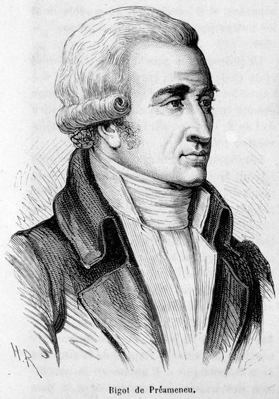 फेलिक्स जूलियन जीन बिगोट डी प्रीमेनेउ (1747-1825), फ्रांसीसी वकील और राजनीतिज्ञ का पोर्ट्रेट। द्वारा अज्ञात कलाकार