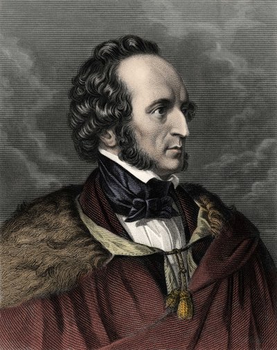 फेलिक्स मेंडेलसोहन बार्थोल्डी (1809-1847), जर्मन संगीतकार और कंडक्टर का पोर्ट्रेट। द्वारा अज्ञात कलाकार