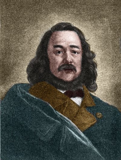 फर्डिनेंड फ्रीलीग्राथ का पोर्ट्रेट (1810-1876) जर्मन लेखक। द्वारा अज्ञात कलाकार