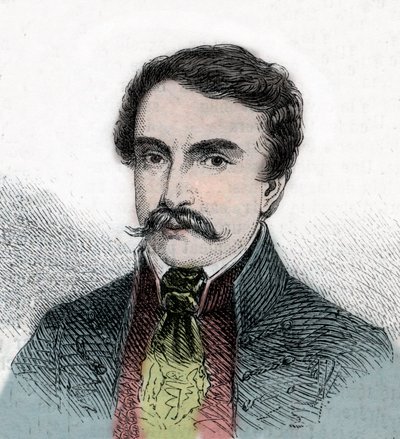 फेरेक डीक का पोर्ट्रेट (1803-1876), हंगेरियन राजनेता - "द इलस्ट्रस वर्ल्ड" से उत्कीर्णन द्वारा अज्ञात कलाकार
