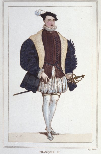 फ्रेंकोइस II (1544 - 1560) का पोर्ट्रेट, 1830 King से उत्कीर्ण फ्रांस के राजा द्वारा अज्ञात कलाकार