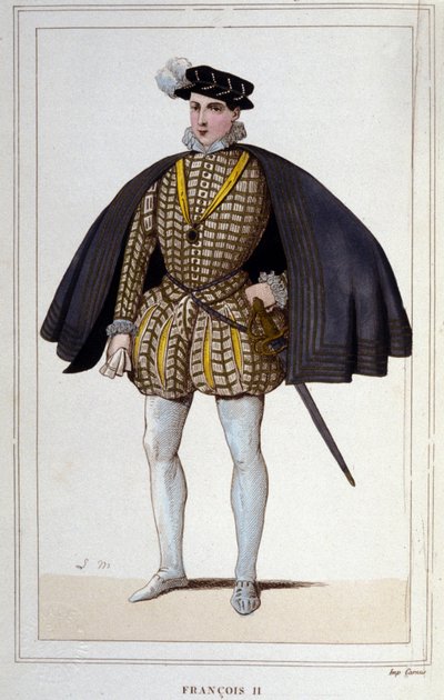 फ्रेंकोइस II (1544 - 1560) का पोर्ट्रेट, 1830 King से उत्कीर्ण फ्रांस के राजा द्वारा अज्ञात कलाकार