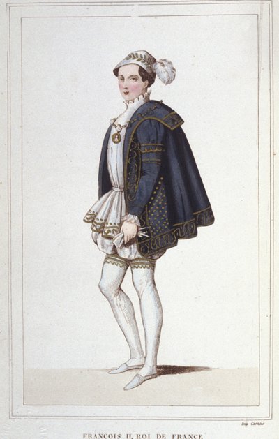 फ्रेंकोइस II (1544 - 1560) का पोर्ट्रेट, 1830 King से उत्कीर्ण फ्रांस के राजा द्वारा अज्ञात कलाकार