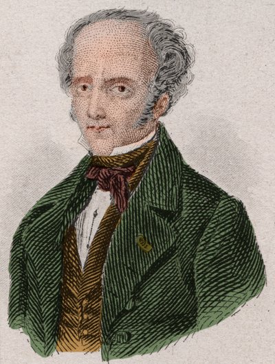 फ्रेंकोइस रेने का पोर्ट्रेट, विस्काउंट डी चेटोब्रिआंड (1768-1848) फ्रांसीसी लेखक। 1876 से उत्कीर्णन। द्वारा अज्ञात कलाकार