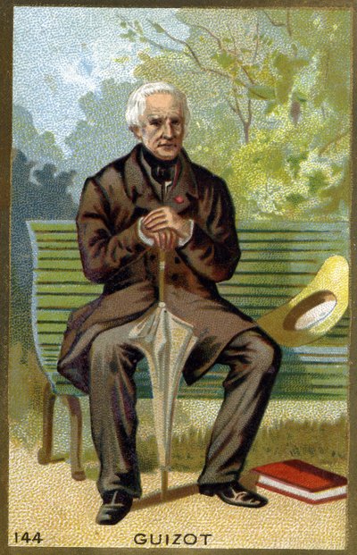 फ्रांकोइस गुइज़ोट का पोर्ट्रेट (1787 - 1874) फ्रांसीसी राजनीतिज्ञ और इतिहासकार। 19 वीं शताब्दी की क्रोमोलिथोग्राफी। द्वारा अज्ञात कलाकार