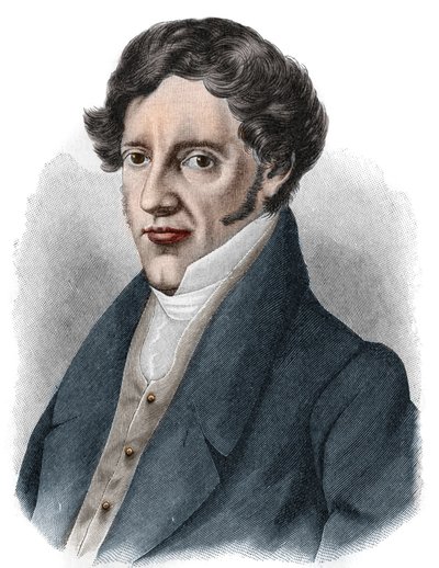 ऑस्ट्रियाई नाटककार फ्रांज ग्रिलपरजर (1791-1872) का पोर्ट्रेट। द्वारा अज्ञात कलाकार