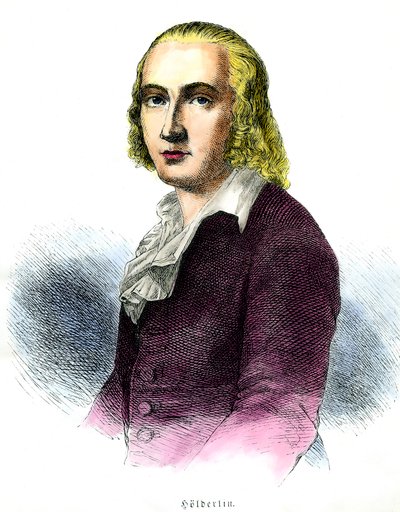 फ्रेडरिक होल्डरलिन का पोर्ट्रेट (1770-1843) जर्मन कवि 19वीं सदी के निजी संग्रह की नक्काशी द्वारा अज्ञात कलाकार