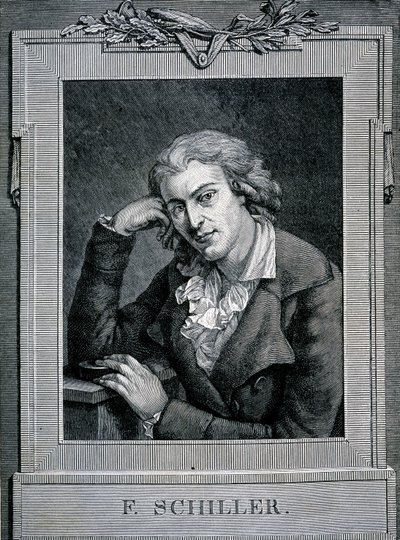 फ्रेडरिक वॉन शिलर (1759-1805), जर्मन कवि और नाटककार का पोर्ट्रेट। द्वारा अज्ञात कलाकार