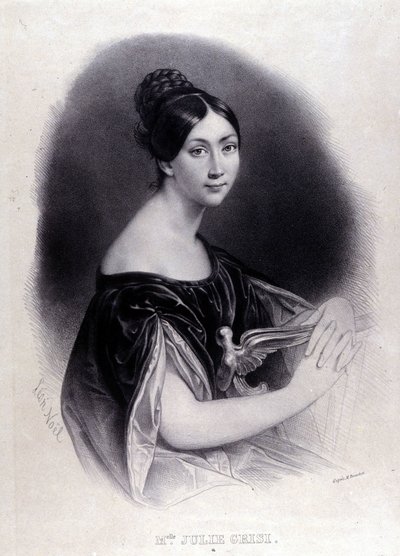 GRISI Giulia (जूली) का पोर्ट्रेट (1811-1869) इतालवी सोप्रानो। द्वारा अज्ञात कलाकार
