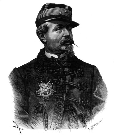 1883 की उत्कीर्णन जनरल अल्फ्रेड चांज़ी (1823-1883) का पोर्ट्रेट द्वारा अज्ञात कलाकार