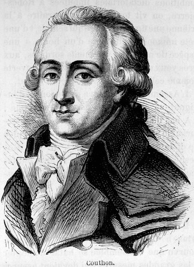 जॉर्जेस कॉथॉन का पोर्ट्रेट (1755-1794), फ्रांसीसी राजनीतिज्ञ। द्वारा अज्ञात कलाकार