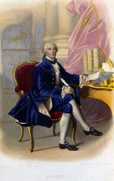 जॉर्जेस लुई लेक्लेर का पोर्ट्रेट, काउंट ऑफ बफन (1707 - 1788), फ्रांसीसी प्रकृतिवादी और लेखक। "" फ्रेंच प्लूटार्क "" में द्वारा अज्ञात कलाकार