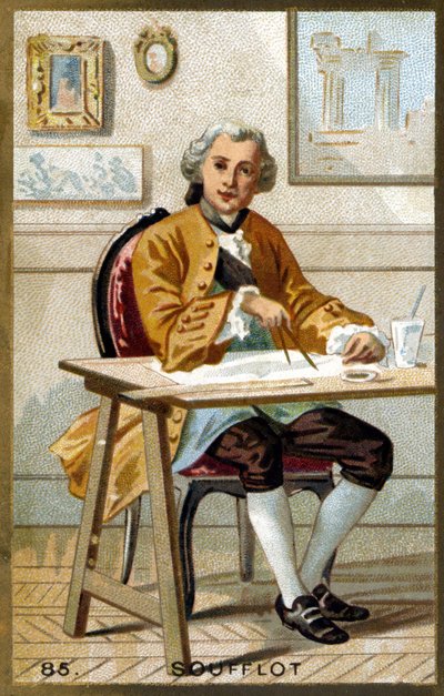 जर्मेन सॉफ़्लॉट का पोर्ट्रेट (1713 - 1780), फ्रांसीसी वास्तुकार। 19 वीं शताब्दी के उत्तरार्ध की क्रोमोलिथोग्राफी। द्वारा अज्ञात कलाकार