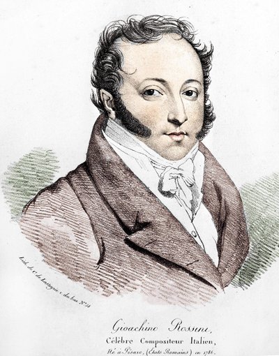 Gioacchino Rossini का पोर्ट्रेट (1792-1868)। द्वारा अज्ञात कलाकार