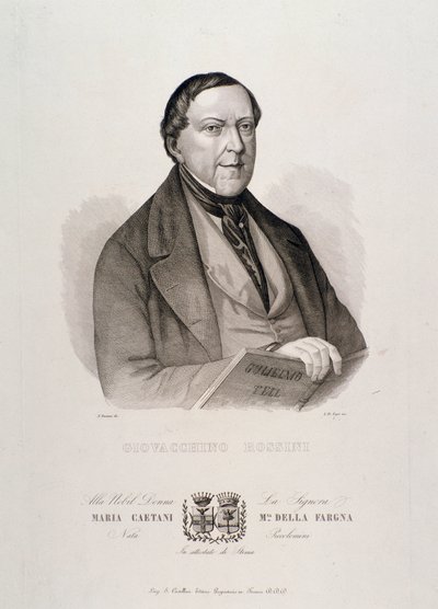 Gioacchino Rossini का पोर्ट्रेट (उत्कीर्णन) द्वारा अज्ञात कलाकार