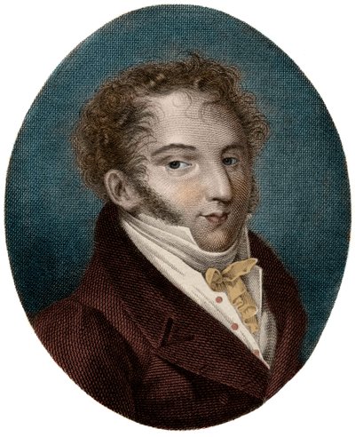 Gioachino (Gioacchino) Rossini (1792-1868), इतालवी संगीतकार का पोर्ट्रेट - द्वारा अज्ञात कलाकार