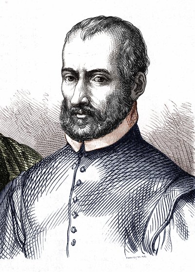 जियोवानी पियरलुइगी दा फिलिस्तीन का पोर्ट्रेट (1525 - 1594), इतालवी संगीतकार द्वारा अज्ञात कलाकार
