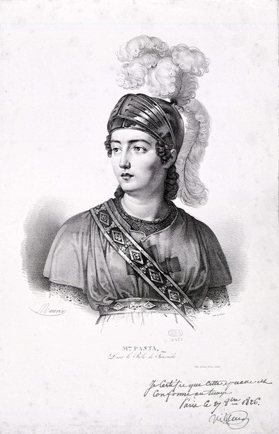 गिउडिट्टा पास्ता का पोर्ट्रेट (1797-1865)। द्वारा अज्ञात कलाकार