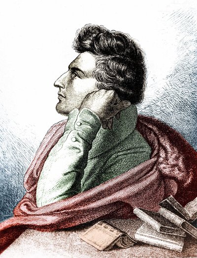 हेनरिक हेन का पोर्ट्रेट (1797 - 1856), जर्मन गीतकार कवि और प्रचारक द्वारा अज्ञात कलाकार
