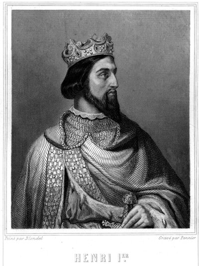 हेनरी I का पोर्ट्रेट (सी। 1008 - 1060), फ्रांस के राजा - लवली द्वारा "" फ्रेंच का इतिहास "" में, उत्कीर्णन, एनडी। द्वारा अज्ञात कलाकार
