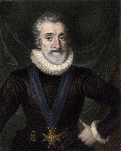 हेनरी चतुर्थ (1553-1610) का चित्र, फ्रांस के राजा, पवित्र आत्मा के आदेश (पवित्र आत्मा का आदेश) के प्रतीक चिन्ह के हार के साथ - हेनरी चतुर्थ (नवरे या बोर्बोन के हेनरी) (1553-1610), के साथ पवित्र आत्मा के आदेश का प्रतीक चिन्ह - उत्कीर्णन द्वारा अज्ञात कलाकार