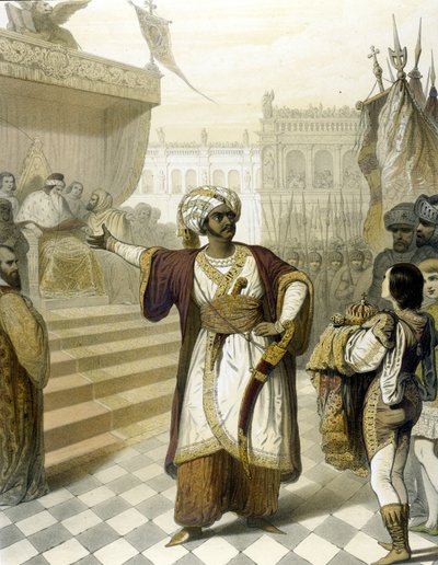 ओटेलो में इटालियन टेनर जियोवानी बतिस्ता रुबिनी (1794 - 1854) का पोर्ट्रेट द्वारा गियोआचिनो रॉसिनी। द्वारा अज्ञात कलाकार