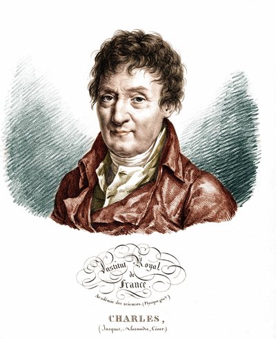 जैक्स अलेक्जेंड्रे सीजर चार्ल्स (1746-1823), फ्रांसीसी भौतिक विज्ञानी का पोर्ट्रेट। द्वारा अज्ञात कलाकार