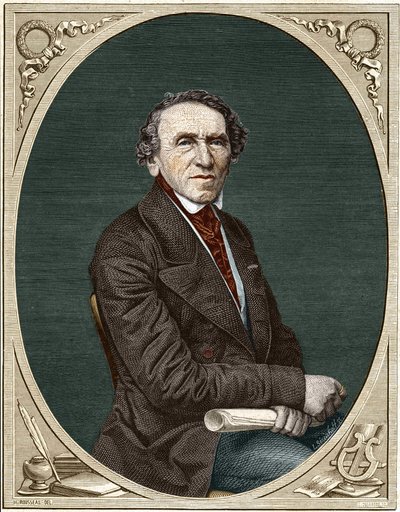 जैकब लिबमैन मेयरबीर (1791-1864), जर्मन संगीतकार का पोर्ट्रेट। द्वारा अज्ञात कलाकार