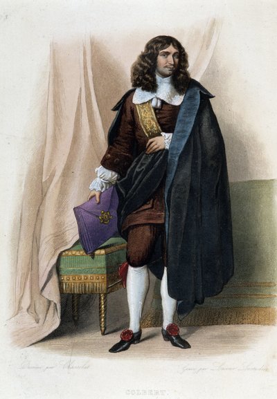 जीन बैप्टिस्ट (जीन-बैप्टिस्ट) कोलबर्ट (1619-1683), फ्रांसीसी राजनेता (1619 - 1683) का पोर्ट्रेट - मेनेचेट द्वारा "" ले प्लुटार्क फ़्रैंकैस "में" द्वारा अज्ञात कलाकार