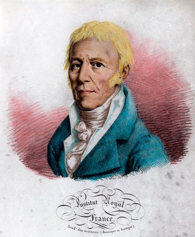 जीन बैप्टिस्ट लैमार्क का पोर्ट्रेट (1744-1829), फ्रांसीसी प्रकृतिवादी। 19वीं सदी की नक्काशी। निजि संग्रह। द्वारा अज्ञात कलाकार