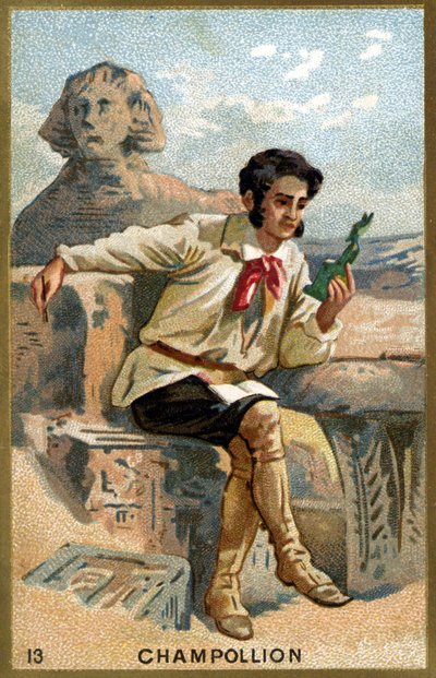 जीन फ्रांकोइस (जीन-फ्रेंकोइस) चैंपियन का पोर्ट्रेट, डिट ले ज्यून (1790 - 1832) फ्रांसीसी मिस्रविज्ञानी। 19 वीं शताब्दी की क्रोमोलिथोग्राफी। द्वारा अज्ञात कलाकार