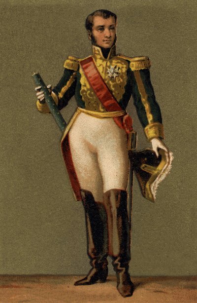 जीन लैंस का पोर्ट्रेट, ड्यूक ऑफ मोंटेबेलो (1769 - 1809) फ्रांस का मार्शल। 19 वीं शताब्दी की क्रोमोलिथोग्राफी। द्वारा अज्ञात कलाकार