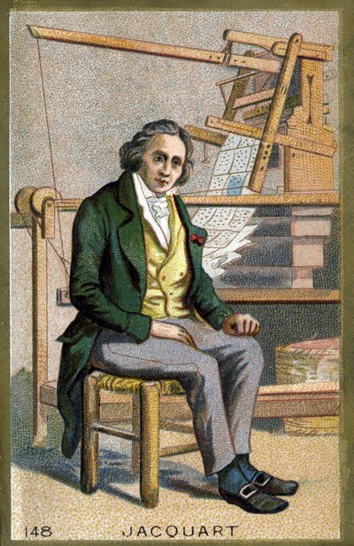 जोसेफ मैरी जैक्वार्ड (1752-1834) का पोर्ट्रेट, करघे के फ्रांसीसी मैकेनिक आविष्कारक। 19 वीं शताब्दी के उत्तरार्ध की क्रोमोलिथोग्राफी। द्वारा अज्ञात कलाकार