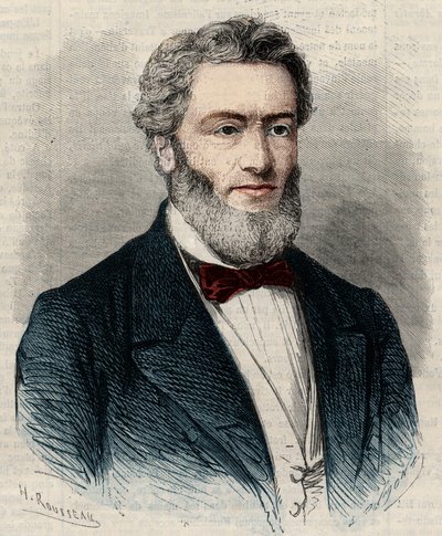 जूल्स फेवर का पोर्ट्रेट (1809-1880), फ्रांसीसी राजनीतिज्ञ और वकील। "" ल 'विश्वविद्यालय शानदार" में उत्कीर्णन द्वारा अज्ञात कलाकार