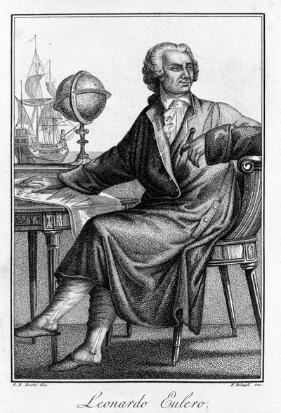 लियोनहार्ड यूलर (1707 - 1783), स्विस गणितज्ञ का पोर्ट्रेट। द्वारा अज्ञात कलाकार