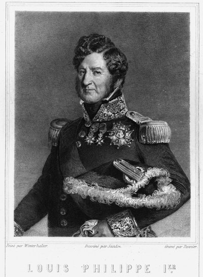 लुई फिलिप I (1773 - 1850), फ्रांस के राजा का पोर्ट्रेट - लवली द्वारा "हिस्टोइरे डेस फ़्रैंकैस" में, उत्कीर्णन, एन डी। द्वारा अज्ञात कलाकार