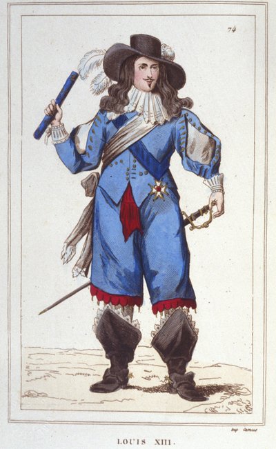 लुई XIII (1601 - 1643) का पोर्ट्रेट, फ्रांस के राजा ने 1830 . का उत्कीर्णन किया द्वारा अज्ञात कलाकार