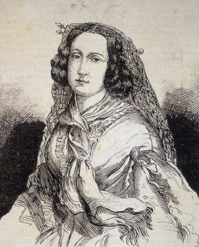 मैडम मार्सेलिन डेसबॉर्ड्स-वालमोर (डेसबॉर्ड्स वालमोर) (1786 - 1859) का पोर्ट्रेट, फ्रांसीसी लेखक - "" लेस कंटेम्पोरेन्स "" में, और 19 वीं शताब्दी के अंत में। द्वारा अज्ञात कलाकार