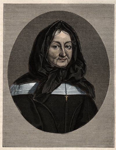 मैडम मैरी डी रूबेल्स का पोर्ट्रेट, लेडी ऑफ मिरामियन (1629-96) पवित्र परिवार की बेटियों की संस्थापक द्वारा अज्ञात कलाकार