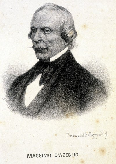 मास्सिमो टापरेली का पोर्ट्रेट, मार्क्विस डी'ज़ेग्लियो (1798 - 1866), इतालवी राजनीतिज्ञ, चित्रकार और लेखक। 19वीं शताब्दी का उत्कीर्णन। द्वारा अज्ञात कलाकार