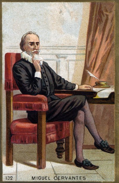 फ्रांसीसी Cervantes (1547 - 1616) स्पेनिश लेखक में मिगुएल Cervantes Saavedra का पोर्ट्रेट। 19 वीं शताब्दी की क्रोमोलिथोग्राफी। फ्रांसीसी Cervantes (1547 - 1616) स्पेनिश लेखक में मिगुएल Cervantes Saavedra का पोर्ट्रेट। 19 . की क्रोमोलिथोग्राफी द्वारा अज्ञात कलाकार