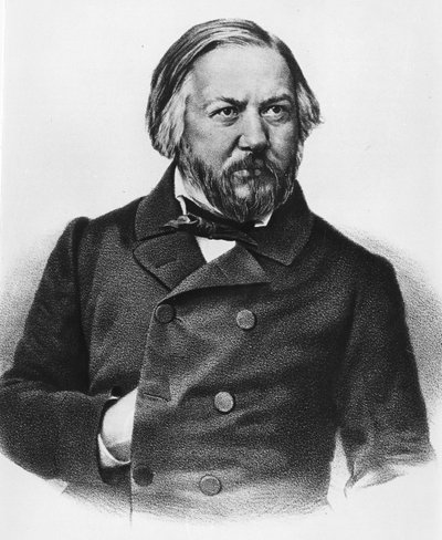 मिखाइल इवानोविच ग्लिंका का पोर्ट्रेट 1804-1857 संगीतकार रूसी। द्वारा अज्ञात कलाकार